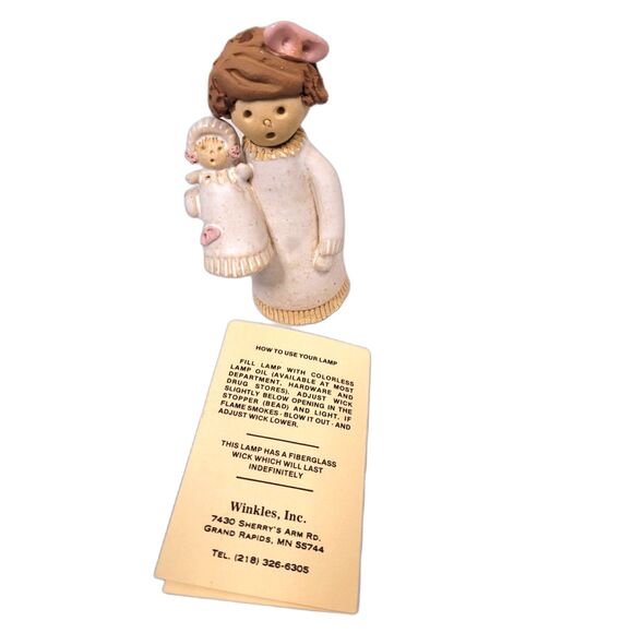 RARE Vintage NWT Winkles Pottery Handcrafted Oil Lamp Americana Cottagecore - Picture 9 of 9